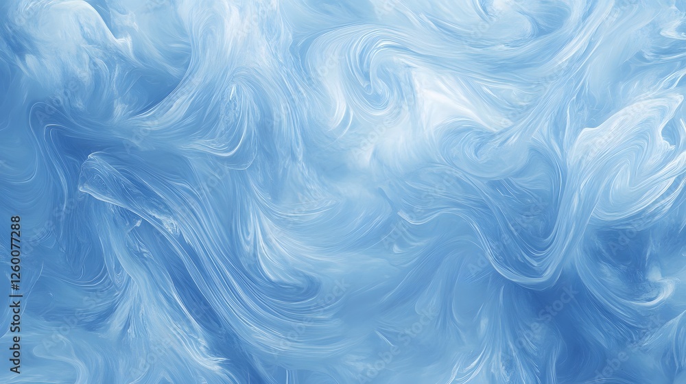 Obraz premium Soft dreamy waves and swirls of blue and white hues