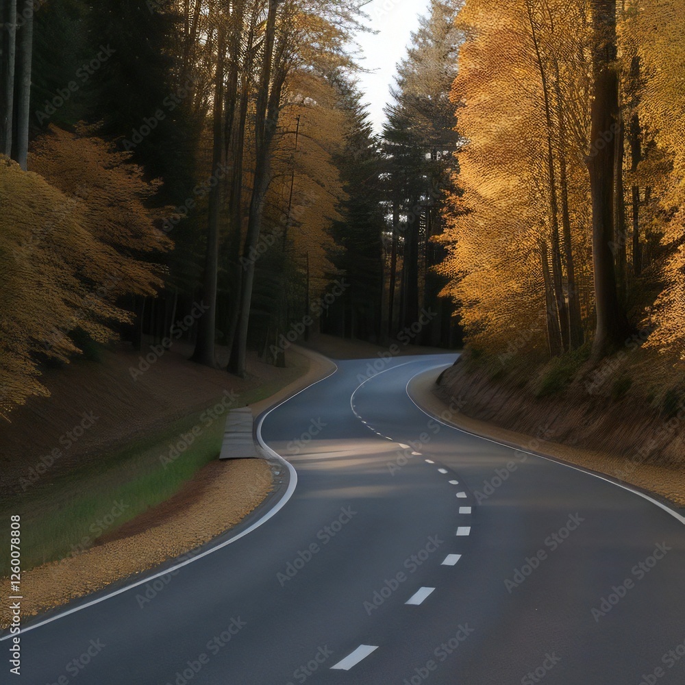 Obraz premium Road Between Forest