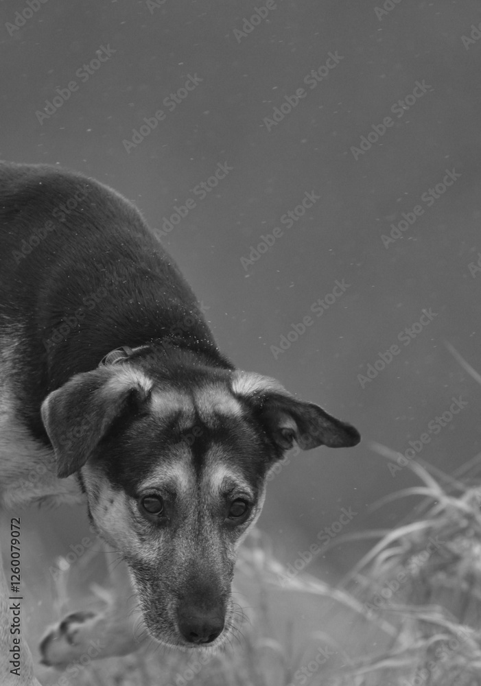 portrait of a black dog