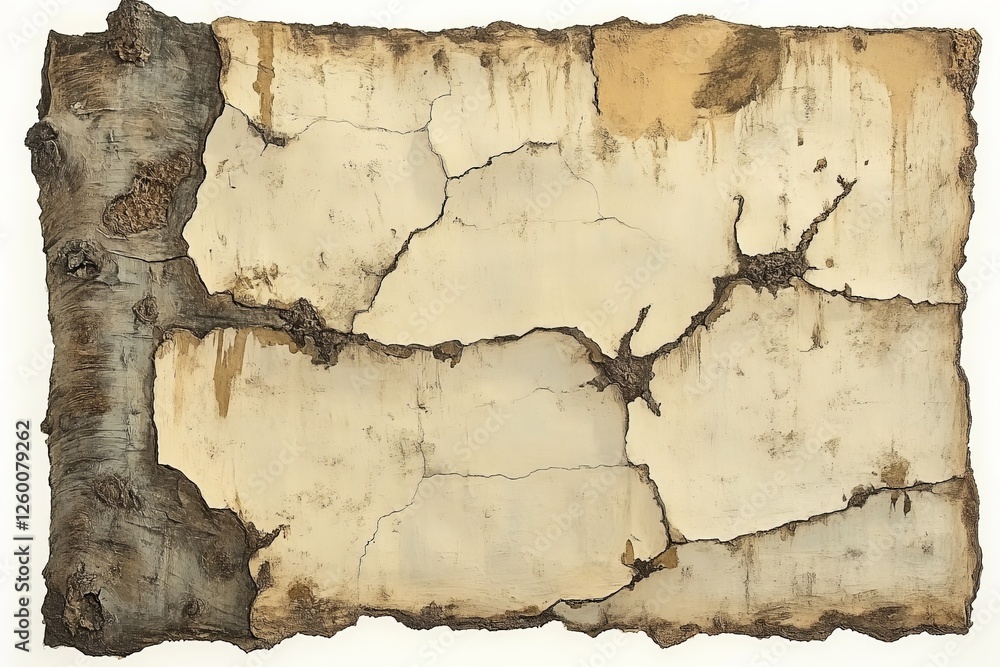 Obraz premium Detailed view of weathered bark with cracks and texture from a tree