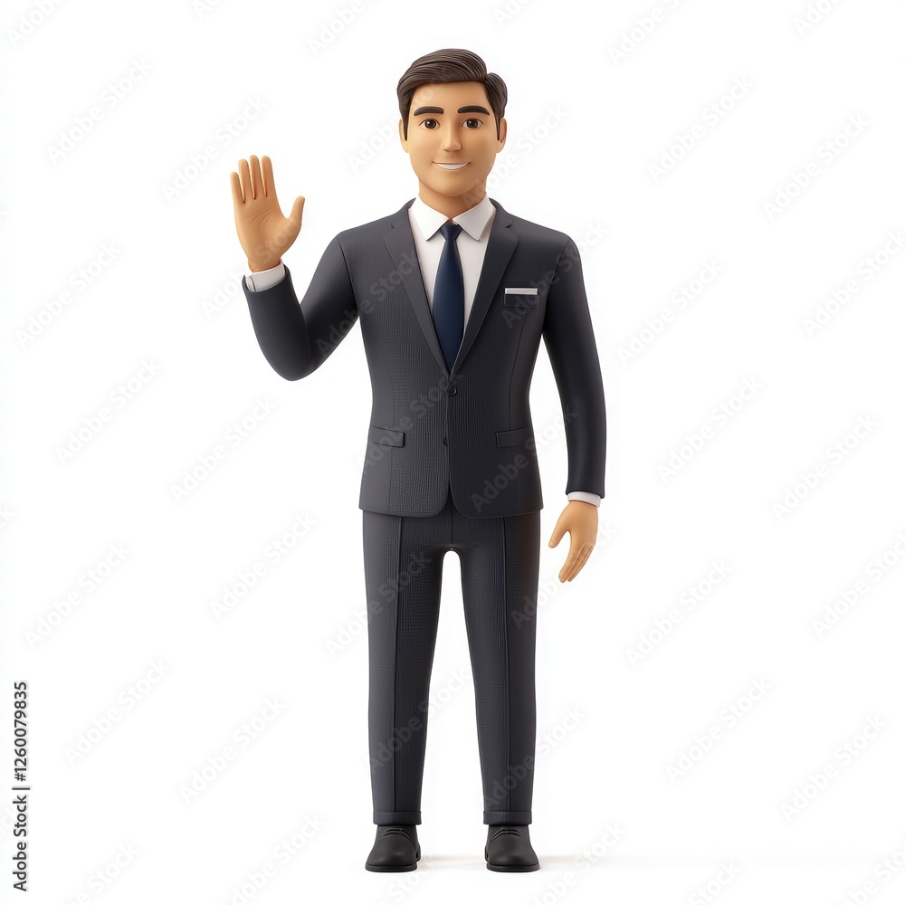 3D Businessman Model: Professional Corporate Character Illustration 3D Businessman Model: Professional Corporate Character Illustration