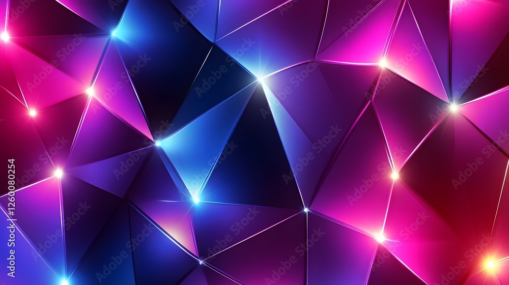 Glowing Purple & Blue Abstract Geometric Shapes Glowing Purple & Blue Abstract Geometric Shapes