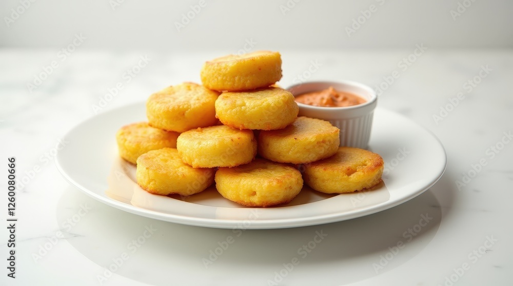 Enjoying pastis de milho with a clean minimalist presentation of golden cornmeal Enjoying pastis de milho with a clean minimalist presentation of golden cornmeal
