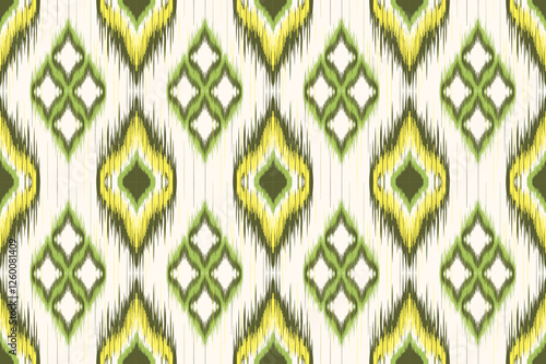 Ethnic ikat seamless pattern.beautiful pattern. floral embroidery, bohemian style, abstract flower art print. ethnic ikat abstract art. seamless fabric. ikat design for fabric, wallpaper, clothing.	