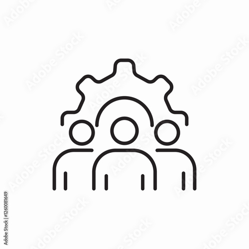 team management gear icon vector sign