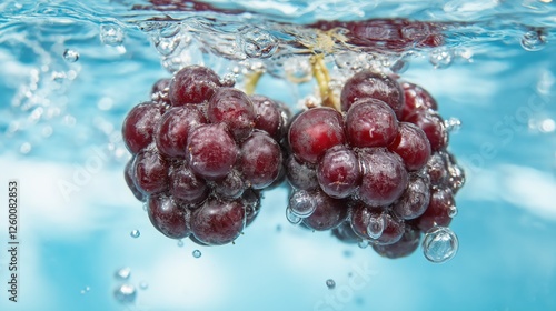 Wallpaper Mural Fresh Berries Underwater with Bubbles Torontodigital.ca
