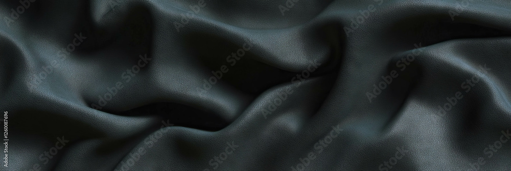 Fototapeta premium Charcoal gray leather with coarse grain and dark shadows for sophisticated backgrounds