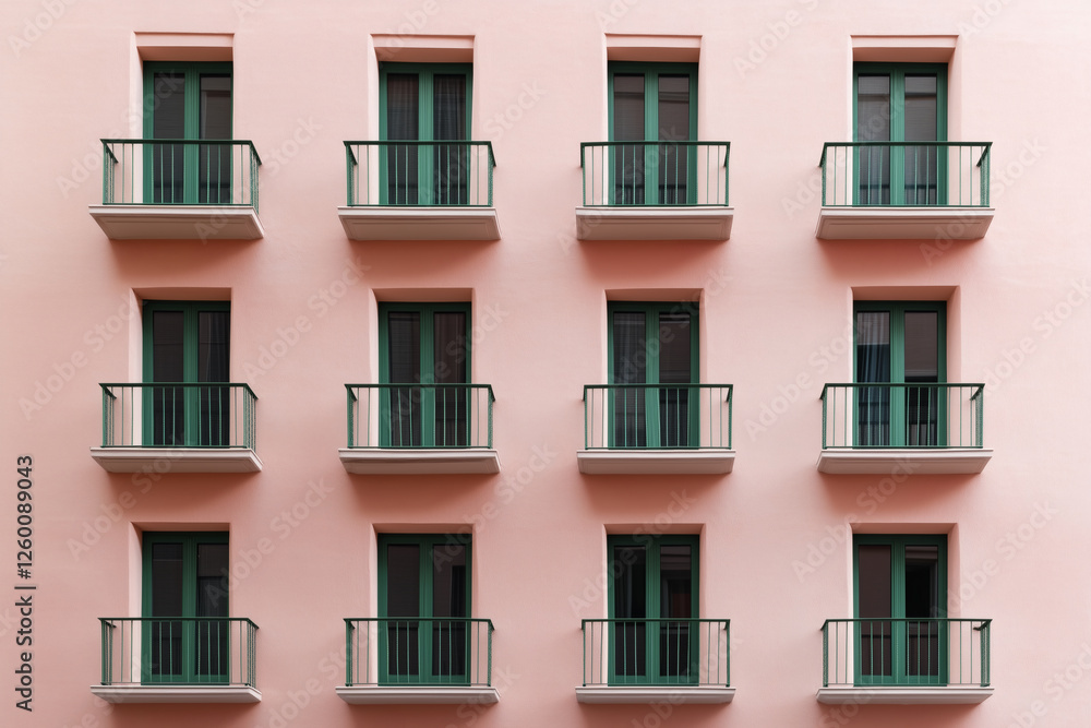 Fototapeta premium Building Facade with Balconies