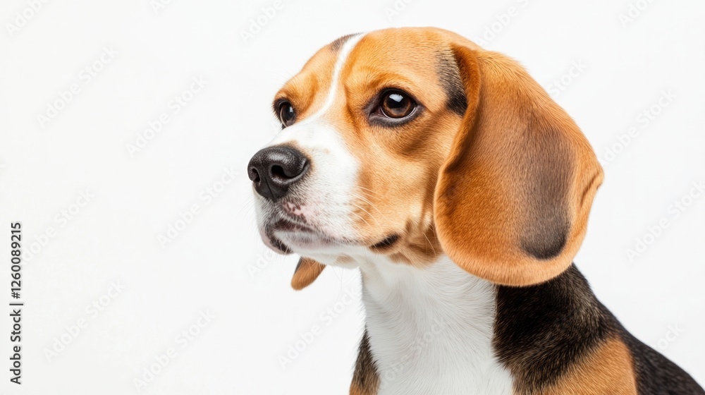 Beagle with expressive eyes and distinct coat pattern, showcasin Beagle with expressive eyes and distinct coat pattern, showcasin