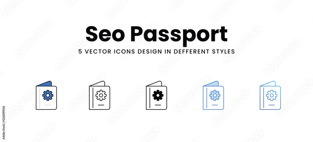 Seo Passport vector icons set stock illustration Seo Passport vector icons set stock illustration