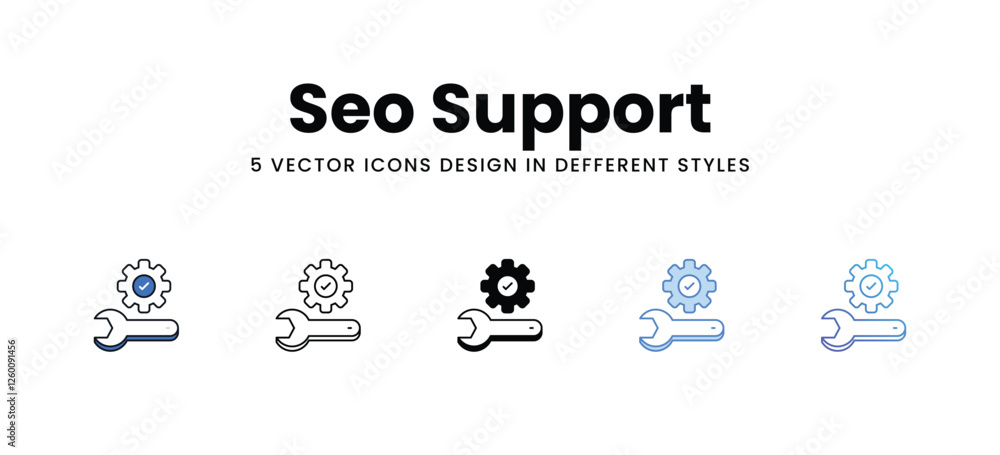 Seo Support vector icons set stock illustration Seo Support vector icons set stock illustration