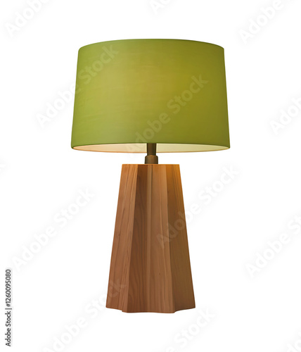 Stylish Wooden Table Lamp with Green Shade – Elegant Home & Office Decor Lighting