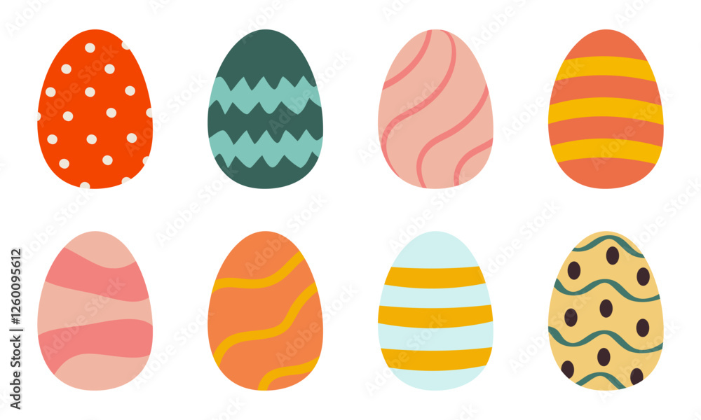 A festive set of beautifully decorated Easter eggs in various colors and patterns. This bright and joyful collection is great for holiday designs, greeting cards, kids' projects, and seasonal decor. A festive set of beautifully decorated Easter eggs in various colors and patterns. This bright and joyful collection is great for holiday designs, greeting cards, kids' projects, and seasonal decor.