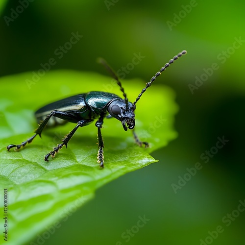 Wallpaper Mural Green beetle leaf rainforest macro closeup nature Torontodigital.ca