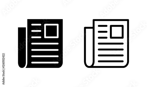 Newspaper icon logo design. news paper sign and symbolign