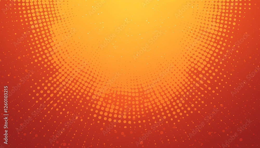 Orange halftone sunburst background with sparkles for vibrant designs Orange halftone sunburst background with sparkles for vibrant designs