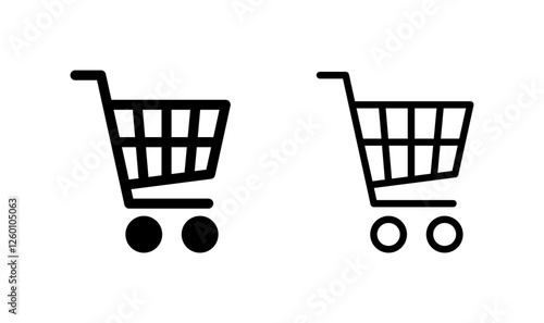 Shopping icon logo design. Shopping cart sign and symbol. Trolley icon