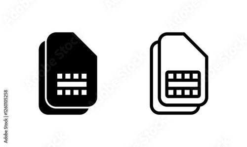 Sim card icon logo design. dual sim card sign and symbol