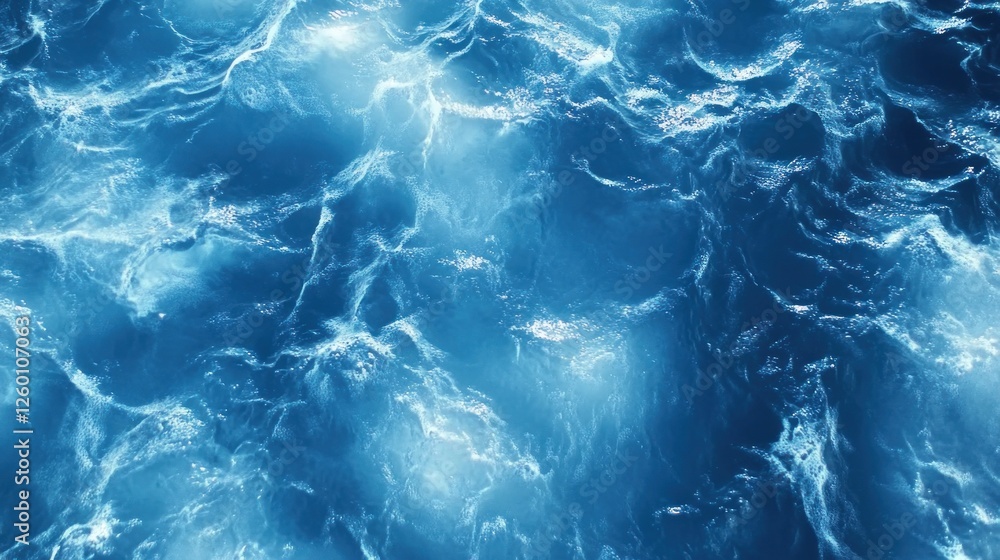 Serene Blue Ocean Waves with Sunlight Reflection Serene Blue Ocean Waves with Sunlight Reflection