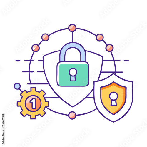 cybersecurity icon, cybersecurity vector illustration-simple illustration of cybersecurity, perfect for cybersecurity logos and icons