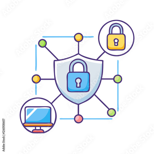 network security icon, network security vector illustration-simple illustration of network security, perfect for network security logos and icons