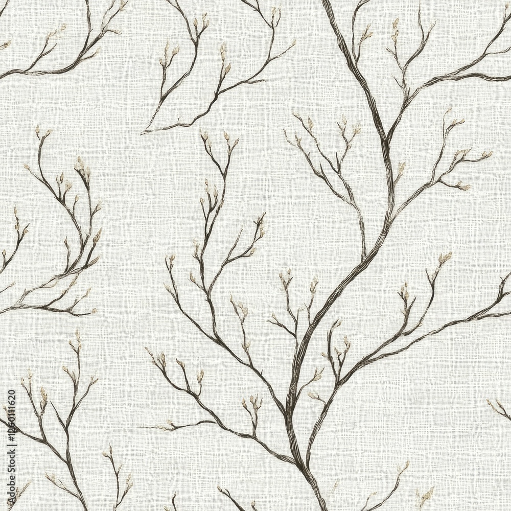 Fototapeta premium A tree branch pattern is shown in a white background