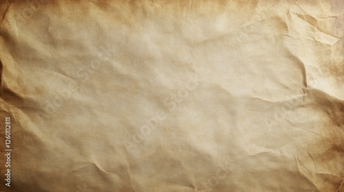 Top-Down Perspective of Blank Parchment Texture with Subtle Grain and Weathered Edges: Historical Touch with Ample White Space for Text or Imagery