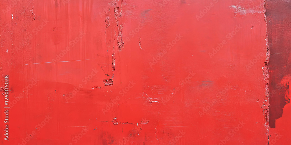 Obraz premium Brick red wall texture showing cracked plaster and subtle grunge details with a weathered appearance