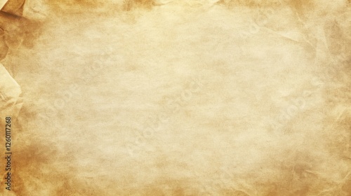 Flat Lay Image of Blank Parchment Texture with Weathered Surface, Central White Space, and Subtle Speckles: Ideal for Creative Design Projects, Text, or Graphics with Rustic Nostalgic Appeal