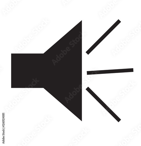 Sound volume icons set with different signal levels on white background. Аn icon that increases and reduces the sound. Sound icon, volume symbol, speaker sign, audio control icon set. Vector eps10