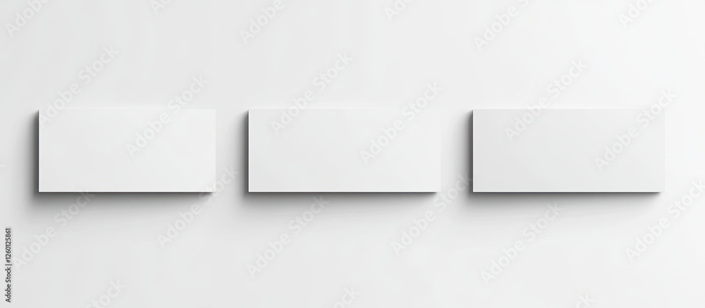 Minimalist collection of three empty horizontal banners in white arranged side by side against a light background creating space for design elements