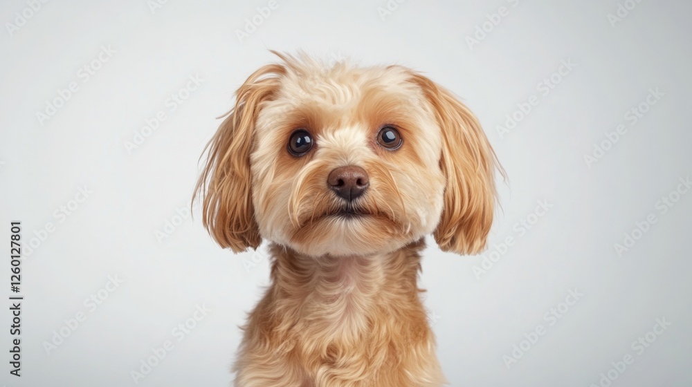 Fluffy dog with expressive eyes gazes curiously, showcasing uniq Fluffy dog with expressive eyes gazes curiously, showcasing uniq