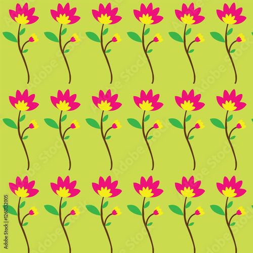 Wallpaper Mural seamless pattern with pink flowers pattern design Torontodigital.ca