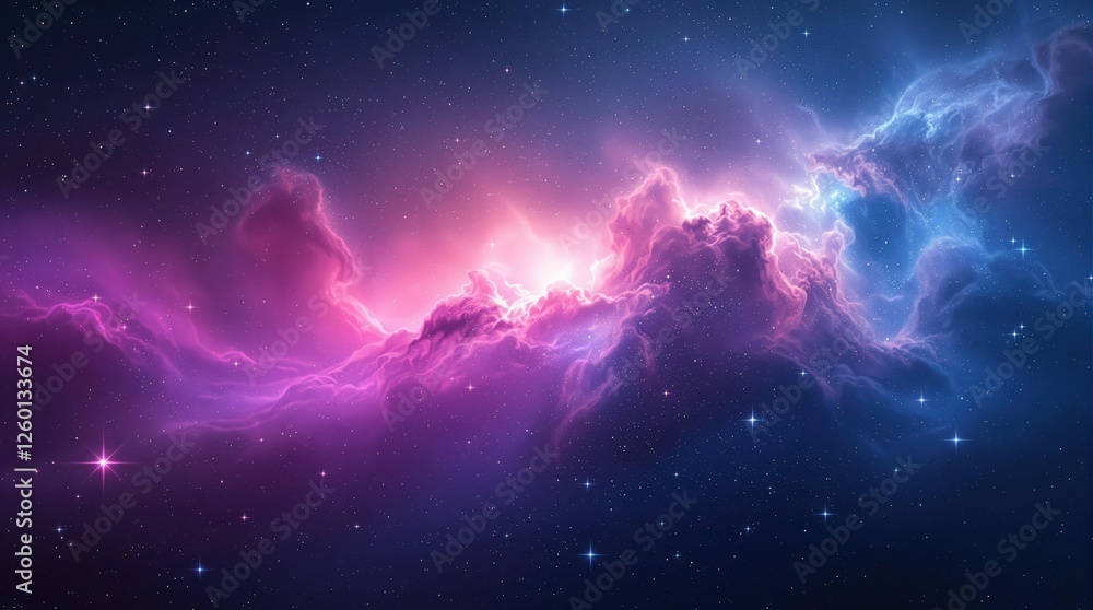 Obraz premium A breathtaking view of a vibrant galaxy filled with colorful nebulae, sparkling stars, and a deep cosmic background. Perfect for space enthusiasts and art projects