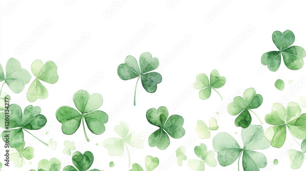 Watercolor clover isolated on white background, Lucky clover leaves with four leaf,Clover flowers background,Patricks day watercolor clipart,Spring flower pattern,St. Patrick s day seamless pattern. Watercolor clover isolated on white background, Lucky clover leaves with four leaf,Clover flowers background,Patricks day watercolor clipart,Spring flower pattern,St. Patrick s day seamless pattern.