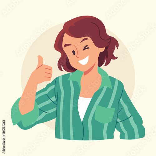 Flat Vector Smile Character Illustration