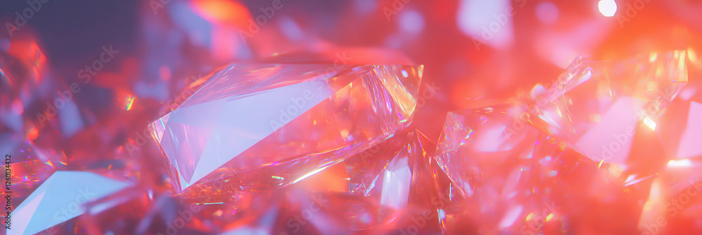 Intricate faceted crystal texture radiates vibrant flares and multiple reflections Intricate faceted crystal texture radiates vibrant flares and multiple reflections