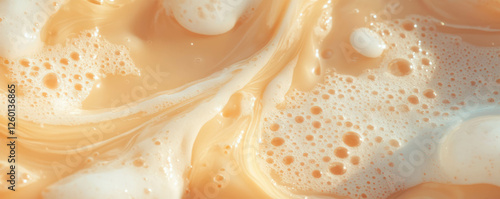 Wallpaper Mural Elegant golden beige shimmering gel with viscous flow and light reflections Torontodigital.ca