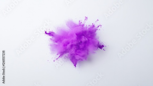 Vibrant purple powder burst creates an artistic and dynamic visu photo