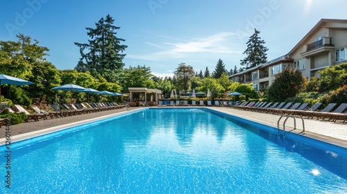 Wallpaper Mural A vibrant blue swimming pool with sparkling water and a sunlit surface, ideal for summer-themed designs. Torontodigital.ca