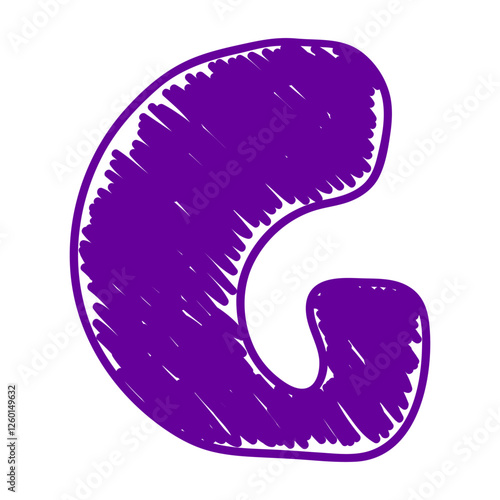 The letter G of the English alphabet. A children's alphabet with hand-drawn letters. The ABC. For educational banners, kindergartens, and book covers