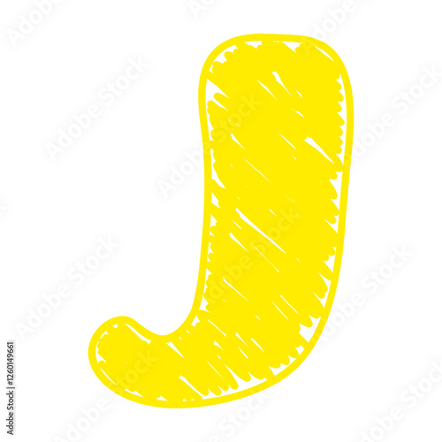 The letter J of the English alphabet. A children's alphabet with hand-drawn letters. The ABC. For educational banners, kindergartens, and book covers