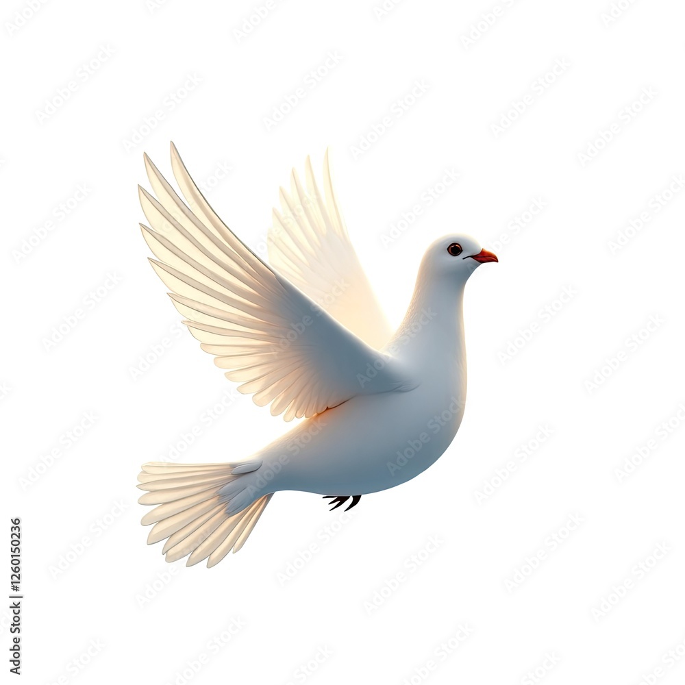 Fototapeta premium Isometric depiction of dove of peace icon