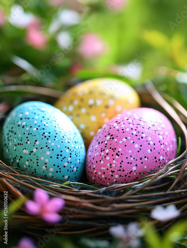 Easter bunny and eggs