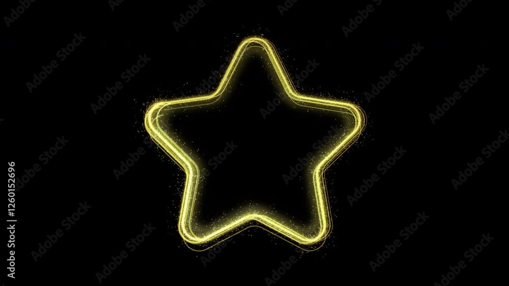 Animated glowing gold glitter Christmas star with an alpha channel. Animated glowing gold glitter Christmas star with an alpha channel.