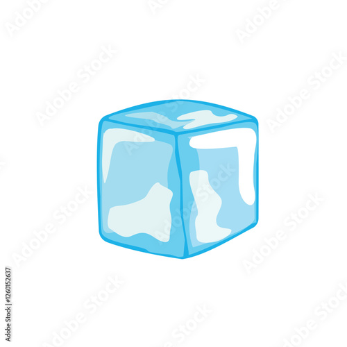 ice cube isolated on white vector illustration