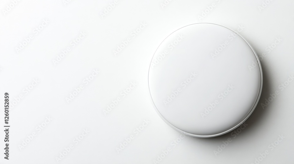 Single button cell battery on a clean, white background, simple and elegant with space for text. Single button cell battery on a clean, white background, simple and elegant with space for text.