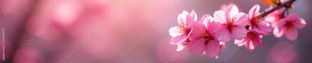 Delicate fingers caress vibrant pink blossoms on a blossoming spring branch , nature, petals Delicate fingers caress vibrant pink blossoms on a blossoming spring branch , nature, petals