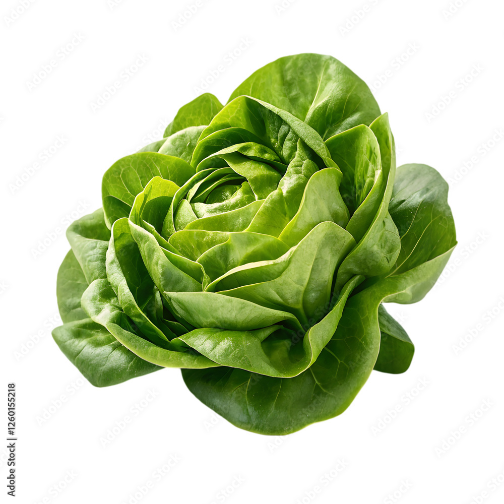 Green butter lettuce on transparent background Green butter lettuce on transparent background