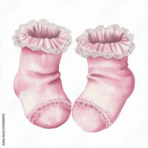 Cute pink baby socks with lace trim for infant fashion and comfort